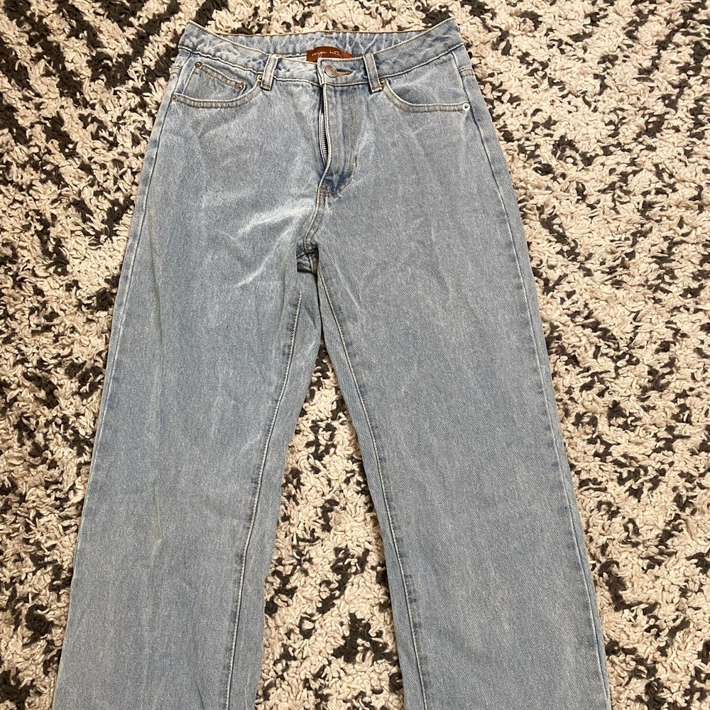High rise wide leg/ flare blue jean